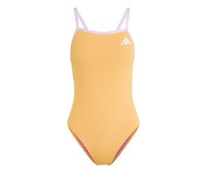 adidas Donna Thin Straps V-Back Swimsuit, Pure Tangerine/Bliss Lilac, 38