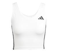 Adidas Donna Train Essentials 3-Stripes Cropped Tank Top, White/Black, XL