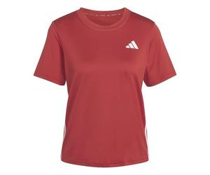 adidas Donna Train Essentials 3-Stripes Workout T-Shirt, Active Maroon/White, M