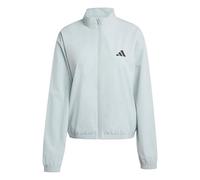 adidas Donna Train Essentials 3-Stripes Woven Warm Up Jacket, Wonder Sage/White, L