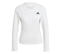 adidas Donna Train Essentials Long Sleeve 3-Stripes Workout Top, White/Black, XS