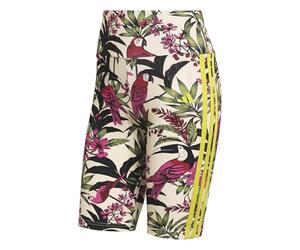 adidas Donna x FARM RIO BIKE SHORTS, Crystal Linen/semi lucid fuchsia/unity lime, XXS