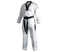 adidas Eco Fighter 3 Taekwondo Black V-Neck Sparring Uniform w/ 3 Stripes - 100% Polyester - 200