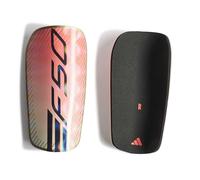 adidas Espinilleras unisex F50 Club para adultos, turbo solar/marfil/dorado metálico, mediano