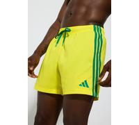 adidas Uomo 3 Stripes Swim Shorts 5 Inch, Bright Yellow/Bold Green, L