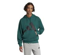 adidas Essentials Big Logo French Terry Hoodie Sudadera con Capucha, Verde y Negro, 3XL para Hombre