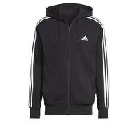 adidas Essentials French Terry 3-stripes Full-zip Hoodie, Sudadera con capucha Hombre, Black / White, S