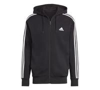adidas Essentials French Terry 3-stripes Full-zip Hoodie, Sudadera con capucha Hombre, Black / White, XL