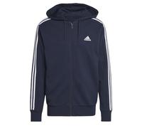 adidas Essentials French Terry 3-stripes Full-zip Hoodie, Sudadera con capucha Hombre, Legend Ink / White, S