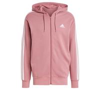 adidas Essentials French Terry 3-stripes Full-zip Hoodie, Sudadera con capucha Hombre, Preloved Crimson F24, XXL