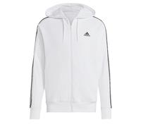 adidas Essentials French Terry 3-stripes Full-zip Hoodie, Sudadera con capucha Hombre, White / Olive Strata, M
