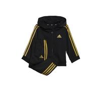 adidas Essentials Shiny Hooded Tracksuit Chándal, Black/Gold Met, 2 años Unisex bebé