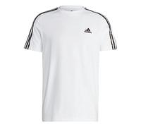 adidas Essentials Single Jersey 3-Stripes tee Camiseta de Manga Corta, Hombre, White/Olive Strata, XXL