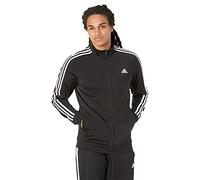adidas Essentials Warm-Up - Camiseta Deportiva de 3 Rayas para Hombre, Negro/Blanco, XS