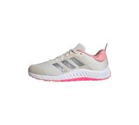adidas Everyset Trainer Shoes, Zapatos de Gimnasio y Entrenamiento Mujer, Chalk White/Iron Metallic/Lucid Pink, 39 1/3 EU