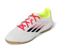adidas F50 Club Football Boots Indoor, Zapatillas de fútbol unisex, adulto, Blanco Negro Amarillo Solar, 7.5 Women/6.5 Men
