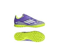 adidas F50 Club Hook and Loop Turf Football Boots Kids, Botas de fútbol Unisex niños, Purple Rush/FTWR White/Lucid Lemon, 30 1/2 EU