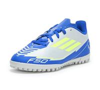 adidas F50 Club Messi Turf - Zapatillas unisex para niños, Plata Metalizada Amarillo Solar Azul lúcido, 19.0 cm