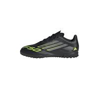 adidas F50 Club Turf Football Boots Kids, Botas de fútbol Unisex niños, Core Black/Iron Met./Lucid Lemon, 30 EU