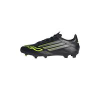 adidas F50 League Firm Ground Football Boots, Botas de fútbol Unisex Adulto, Core Black/Iron Metallic/Lucid Lemon, 38 2/3 EU