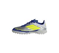 adidas - F50 League Football Boots Turf, Zapatillas Niños Unisex, Silver Met./Solar Yellow/Lucid Blue,