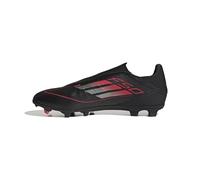 adidas F50 League Laceless Football Boots FG/MG, Botas de fútbol Unisex Adulto, Core Black/Iron Metallic/Lucid Red, 44 2/3 EU