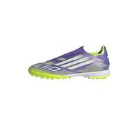 adidas F50 League Laceless Turf Football Boots, Botas de fútbol Unisex Adulto, Purple Rush/Cloud White/Lucid Lemon, 42 2/3 EU