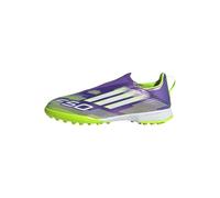 adidas F50 League Laceless Turf Football Boots Kids 3.5, Botas de fútbol Unisex niños, Purple Rush FTWR White Lucid Lemon, 36 EU