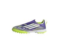 adidas F50 League Laceless Turf Football Boots Kids, Botas de fútbol Unisex niños, Purple Rush/Cloud White/Lucid Lemon, 32 EU