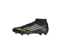 adidas F50 League Mid Firm Multi Ground Football Boots, Botas de fútbol Unisex Adulto, Core Black/Iron Metallic/Lucid Lemon, 44 2/3 EU