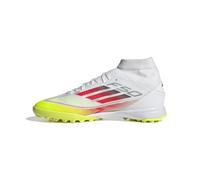 adidas F50 League Mid Football Boots Turf Women, Botas de fútbol Mujer, Cloud White/Lucid Red/Solar Yellow, 38 2/3 EU