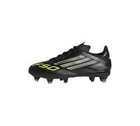 adidas F50 League Soft Ground Football Boots Kids, Botas de fútbol Unisex niños, Core Black Iron Met Lucid Lemon, 4 UK Child
