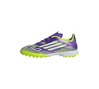 adidas F50 League Turf Football Boots Kids, Botas de fútbol Unisex niños, Purple Rush/Cloud White/Lucid Lemon, 35 EU