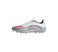 adidas F50 Messi League Artificial Ground Football Boots, Botas de fútbol Unisex Adulto, FTWR White/Lucid Red/Silver Met, 44 EU