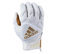 adidas Freak 5.0 Padded Adult Football Receiver Glove White/Metallic Gold Medium