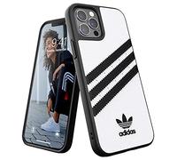 adidas Funda diseñada para iPhone 12 / iPhone 12 Pro 6.1, Fundas a Prueba de caídas, Bordes elevados, Carcasa Original Moldeada, Color Blanco y Negro