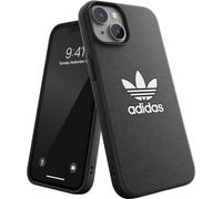 adidas Funda diseñada para iPhone 14 | Protección Resistente a los Golpes | Compatible con Carga inalámbrica | Diseño de trébol Blanco y Negro de 6,1 Pulgadas | Funda Protectora Original
