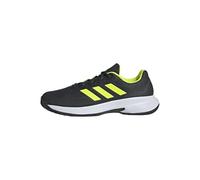 adidas Gamecourt 2.0 Tennis Shoes, Zapatillas de Tenis Hombre, Carbon/Lucid Lemon/FTWR White, 38 2/3 EU