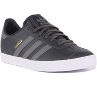 ADIDAS Gazelle J Estilo Retro Cuero Unisex Zapatillas En Gris Talla UK 3-6