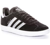 Adidas Gazelle Vintage Lace Up Suede Mujeres Trainer En Negro Plata EU 36-42