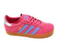 adidas Gazelle - Zapatillas de tenis fucsia con 3 bandas lila, clásicas de piel de ante
