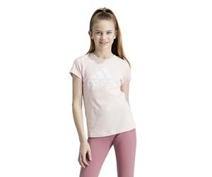 adidas Girl'S Camiseta Essentials Big Logo Cotton, Sandy Pink/White, 152
