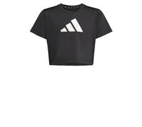 adidas Girl'S Camiseta Training Essentials Glam Print, Black/Silver Metallic, 140