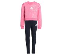 adidas Girl's Conjunto Everyday Glam, Pink Fusion/Silver Metallic, 116