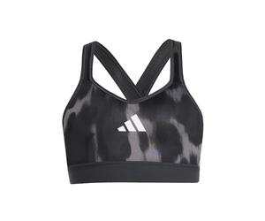 adidas Girl'S Sujetador Deportivo con Estampado Animal All Sports, Grey Five/Carbon/Black, 140