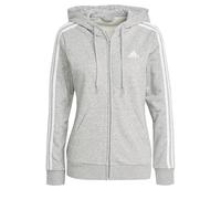 Adidas GL0802 W 3S FT FZ HD Sweatshirt Women's Medium Grey Heather/White M