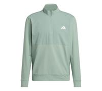 adidas Golf Tour 2025 - Suéter de punto elástico repelente al agua con cremallera de 1/4 para hombre, Verde plateado, L