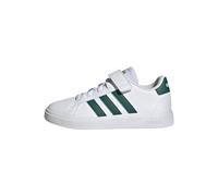 adidas Grand Court Court Elastic Lace And Top Strap Shoes, Zapatillas de tenis Unisex niños, Cloud White Green Cloud White, 28 EU