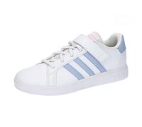 adidas Grand Court Court Elastic Lace And Top Strap Shoes, Zapatillas de tenis Unisex niños, Cloud White Blue Dawn Clear Pink, 28 EU