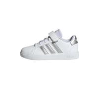 adidas Grand Court Court Elastic Lace And Top Strap Shoes, Zapatillas de tenis Unisex niños, White Matte Silver Matte Silver, 30 EU